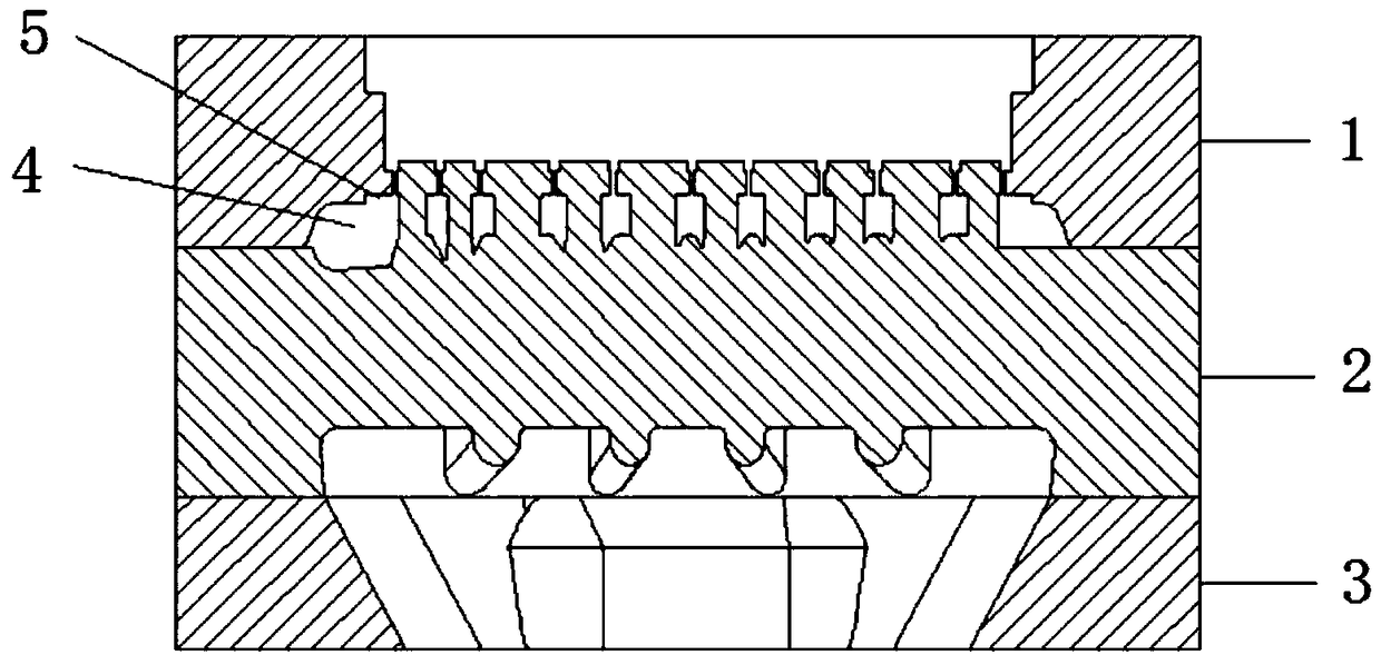 Butterfly-shaped extrusion mold for producing flat-width thin-wall multi-cavity aluminum profiles