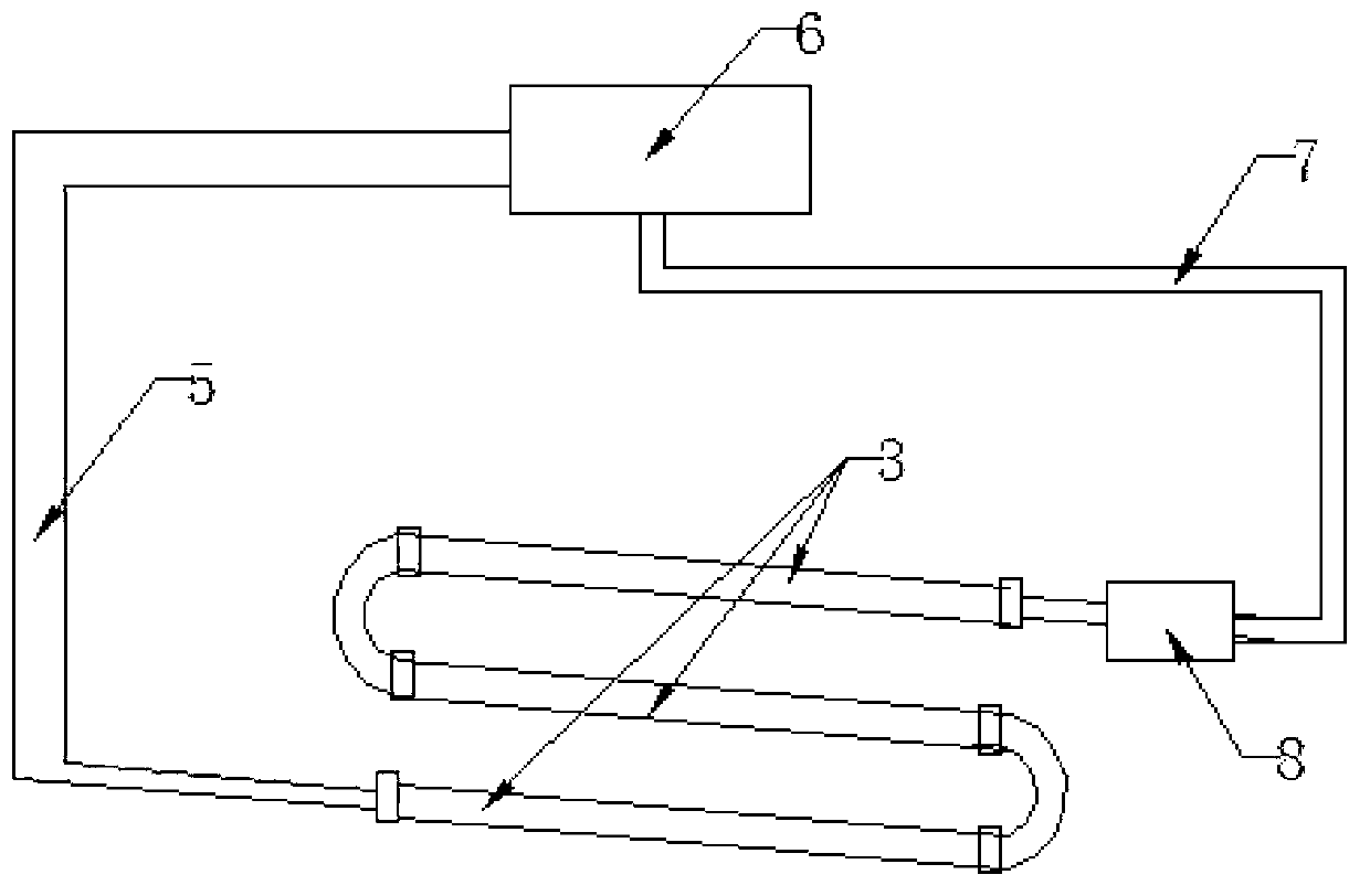 Enclosure pipeline-type stator evaporating and cooling device