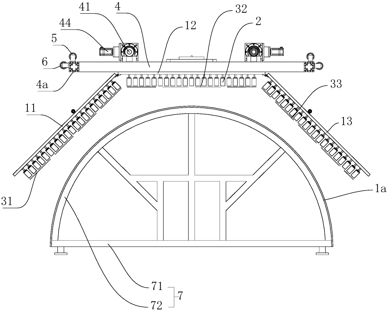 Automatic laying production line and control method of wind turbine blade root preform