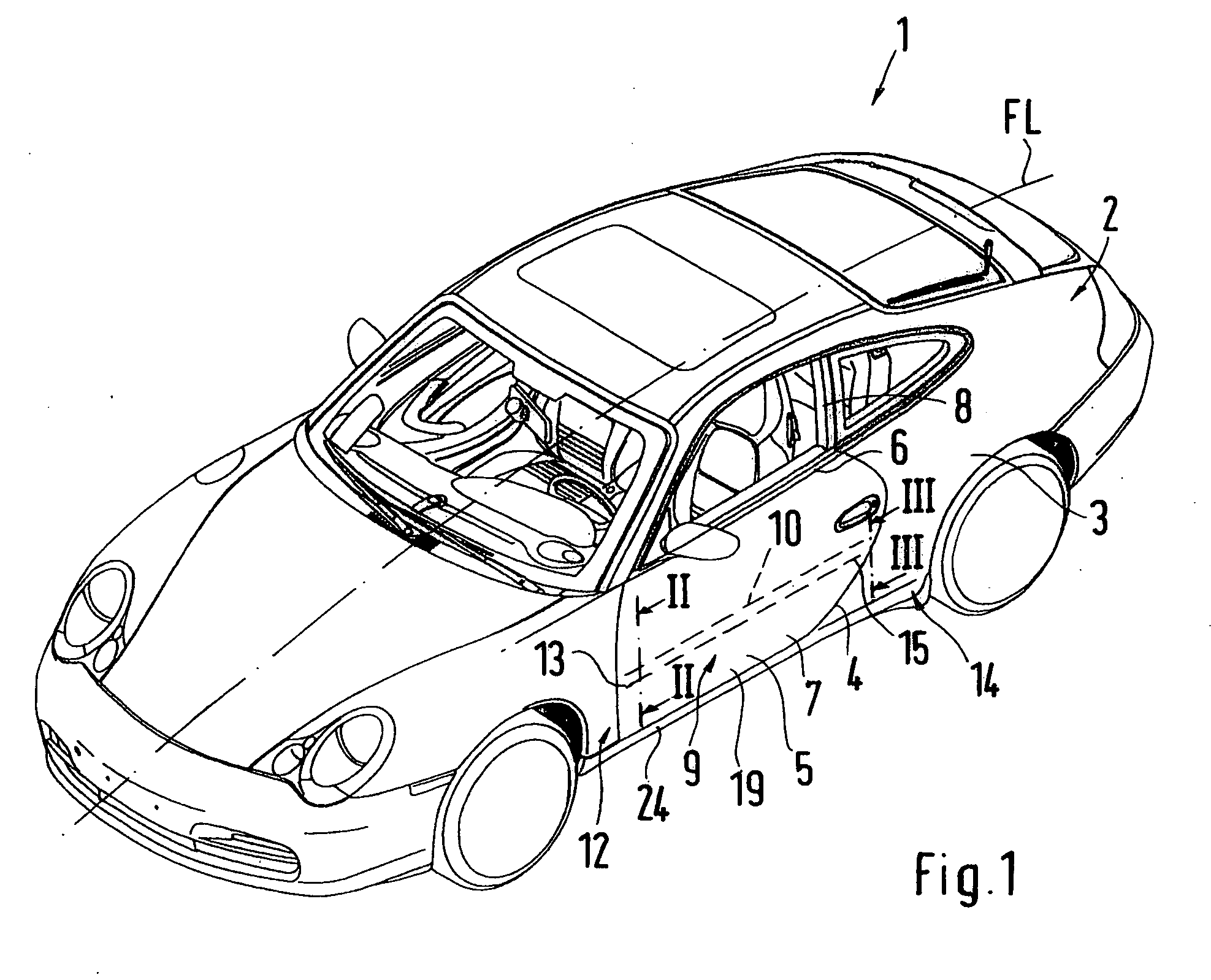 Motor vehicle door with a lateral impact protection device