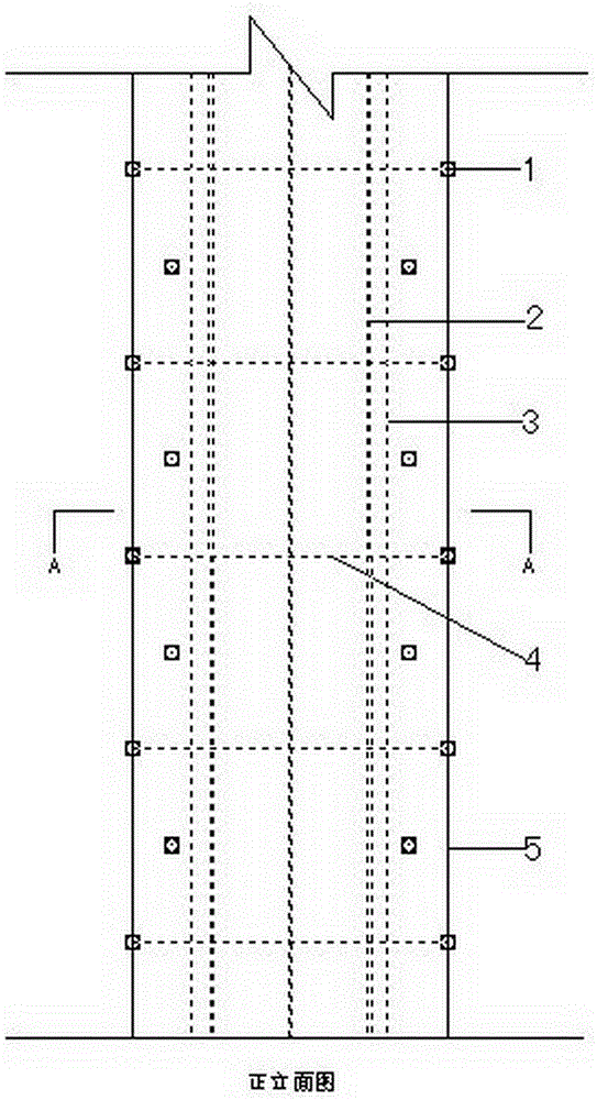 Rectangular concrete-filled steel tube column restrained by rib-perforating pull bars