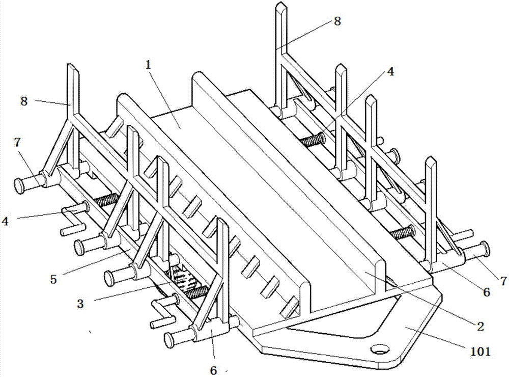 Flat car for pipe piece prefabricated plant