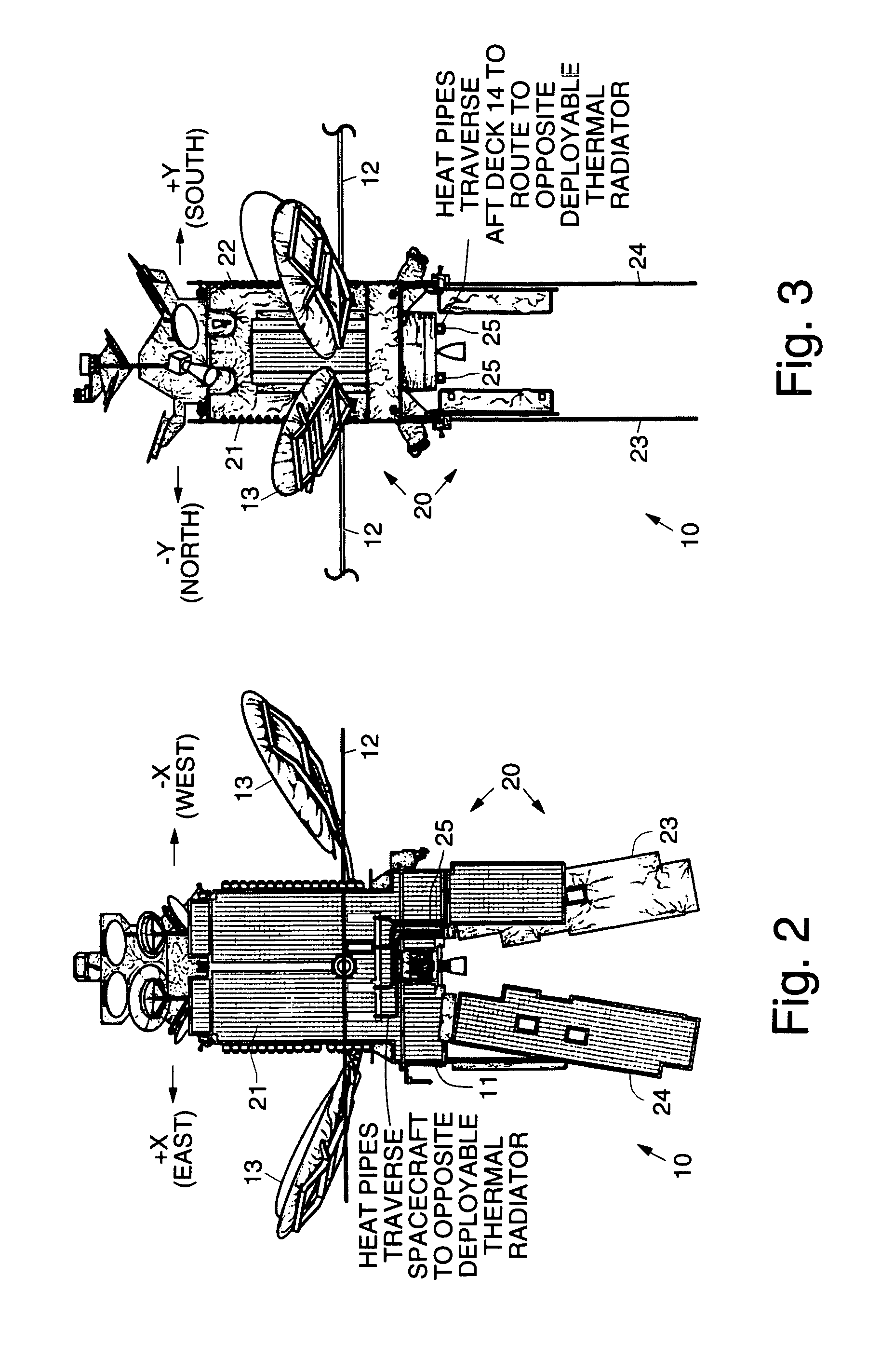 Two-sided deployable thermal radiator system and method