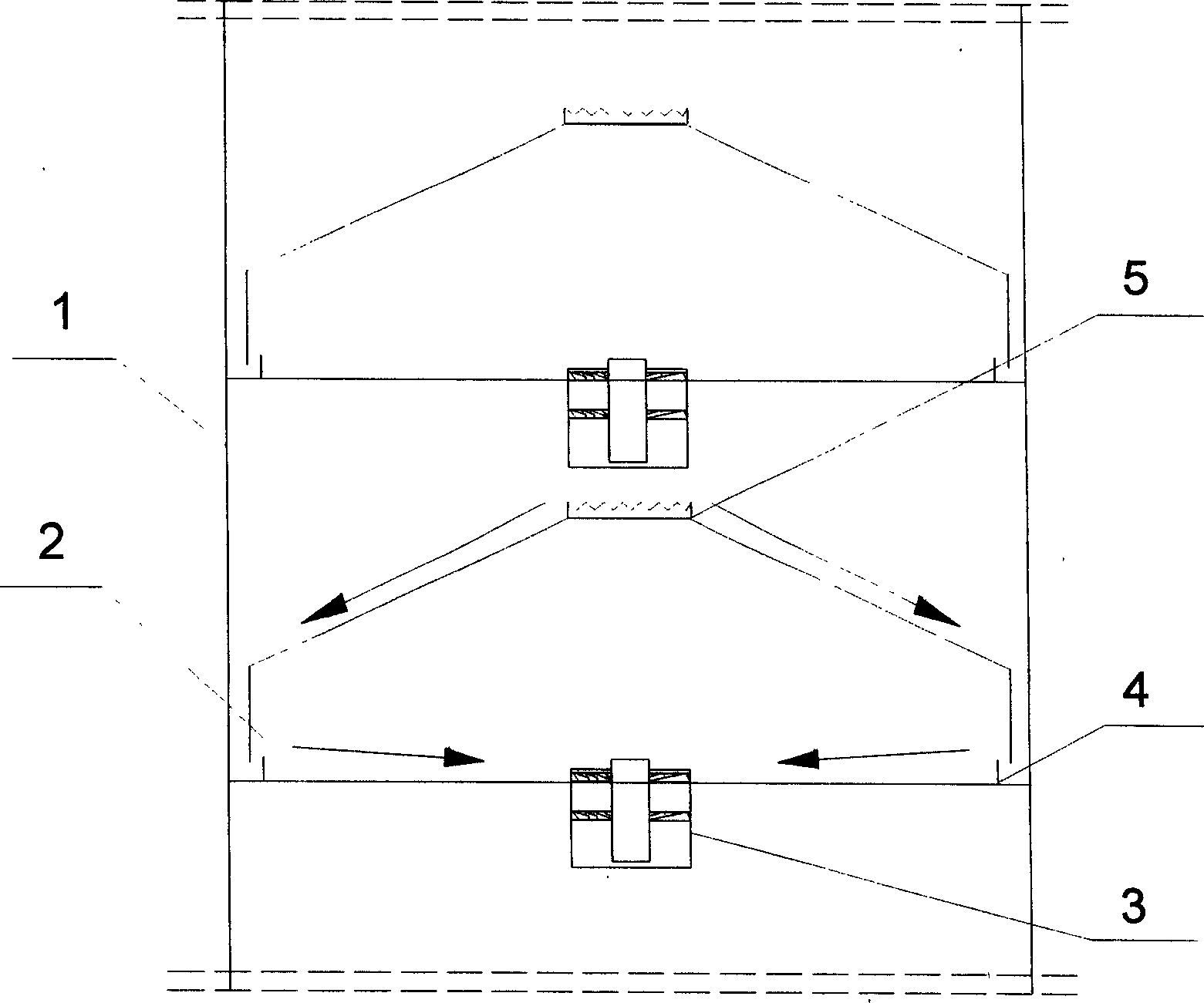 Pyramidal laying liquid typed high performance mass transfer tray with central downcast pipe