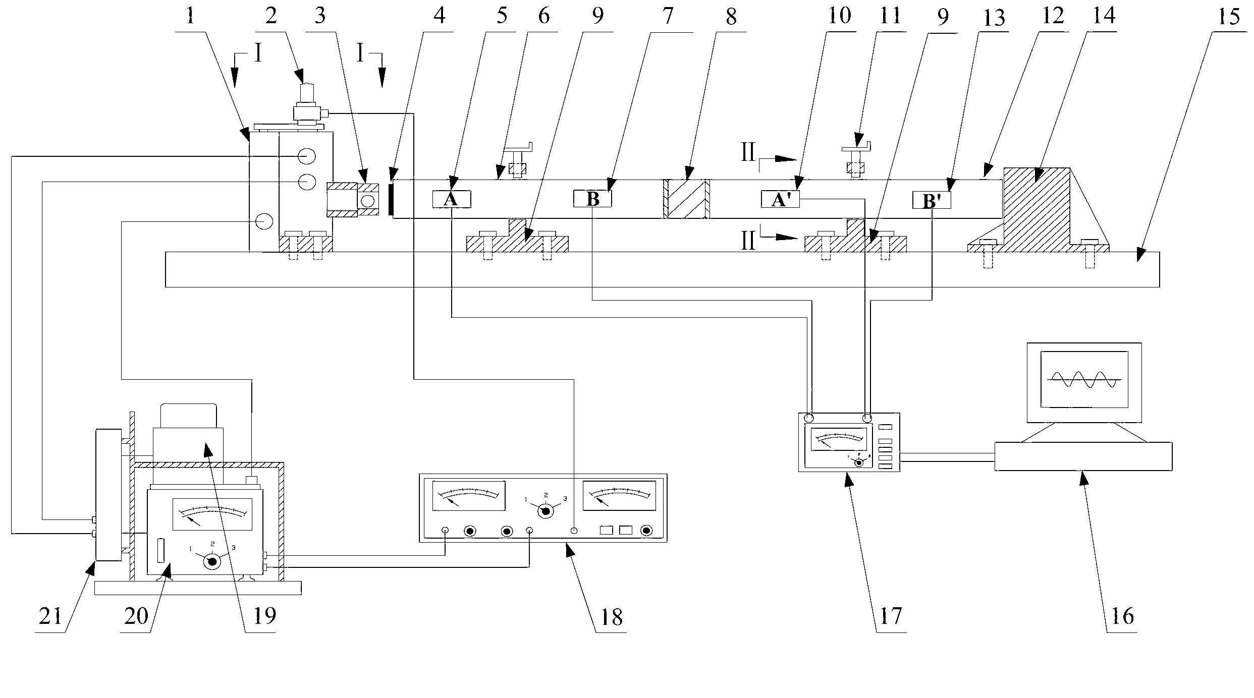 One-dimensional stress wave rock test piece dynamic tester