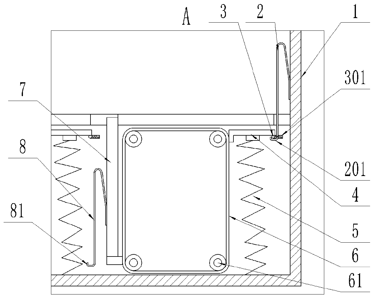 Bearing roller anti-bumping trigger box and anti-bumping method