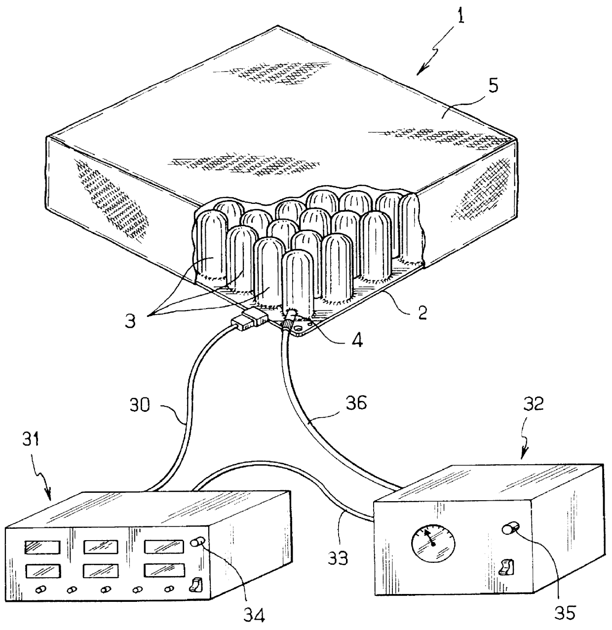 Pneumatic cushion having individually deformable cells