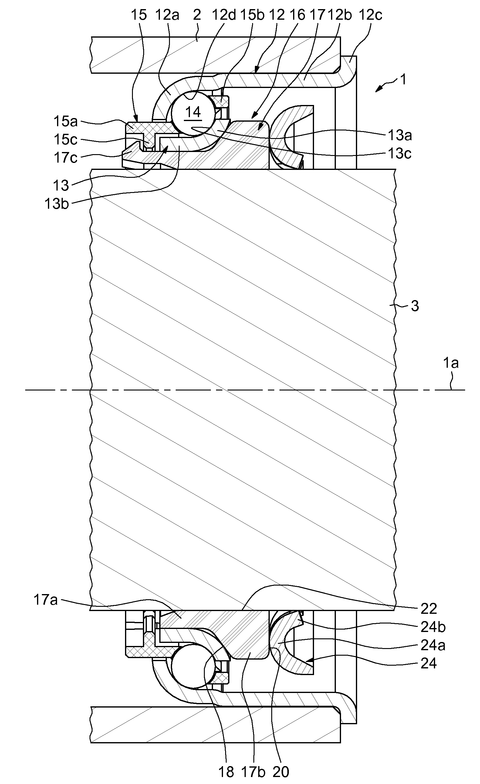 Rolling bearing device, in particular for a steering column