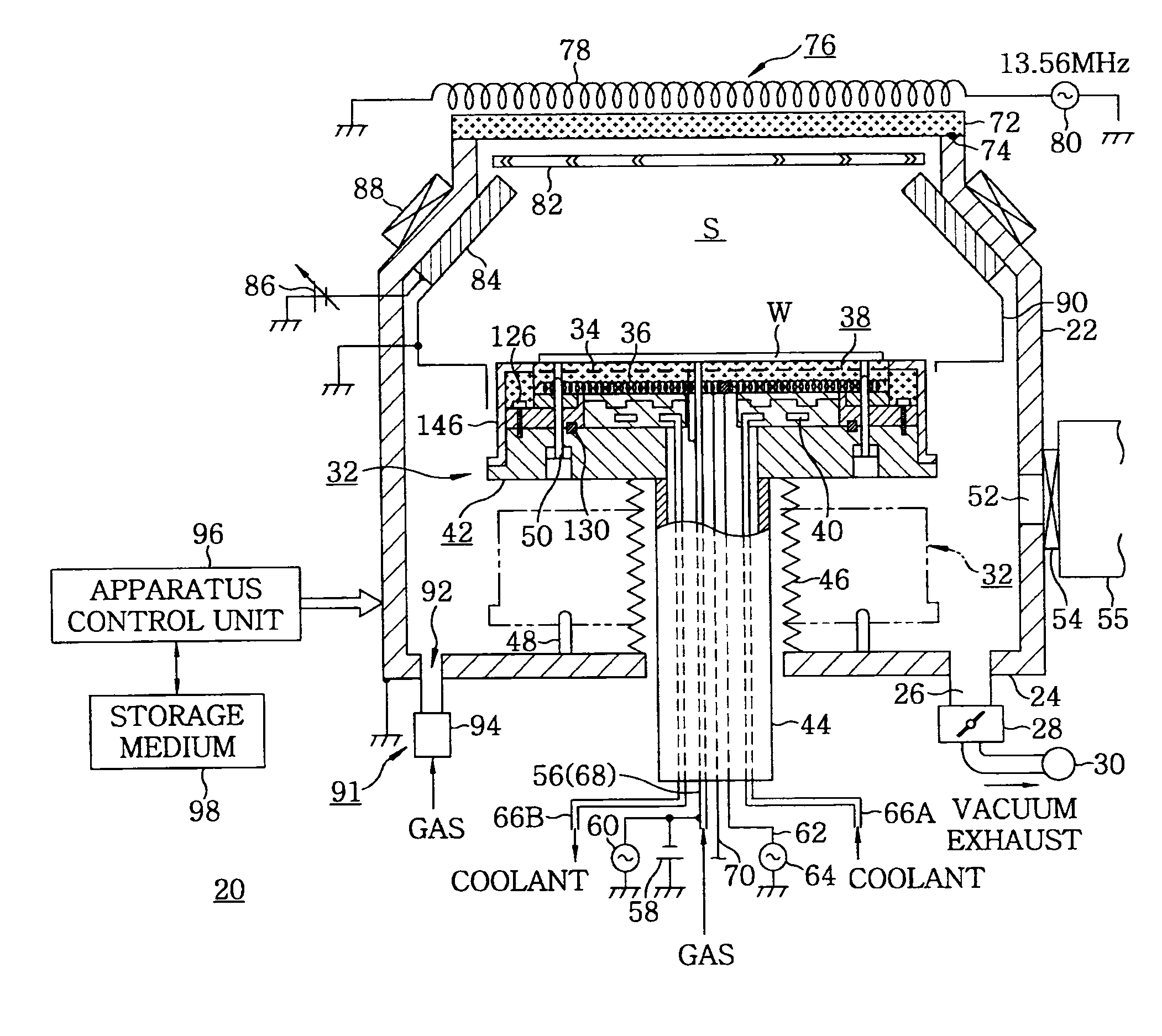 Mounting table structure and plasma film forming apparatus