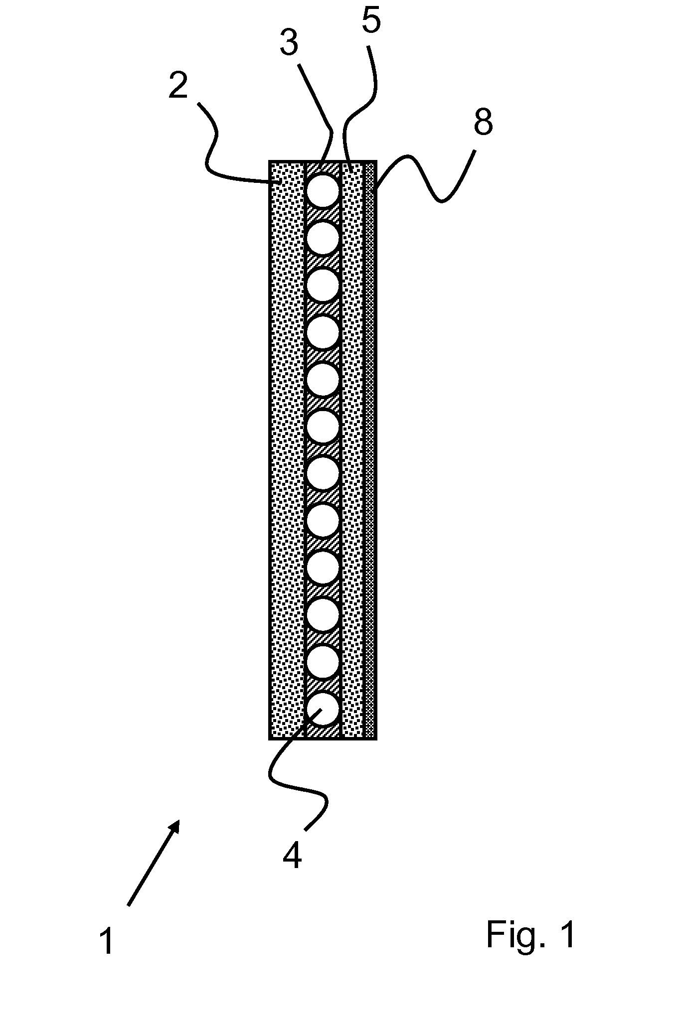 Building wall with fluid ducts as energy barriers