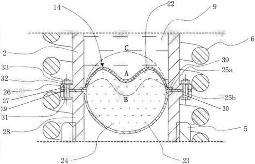 Hydraulic automatic tensioning device for motor head accessory