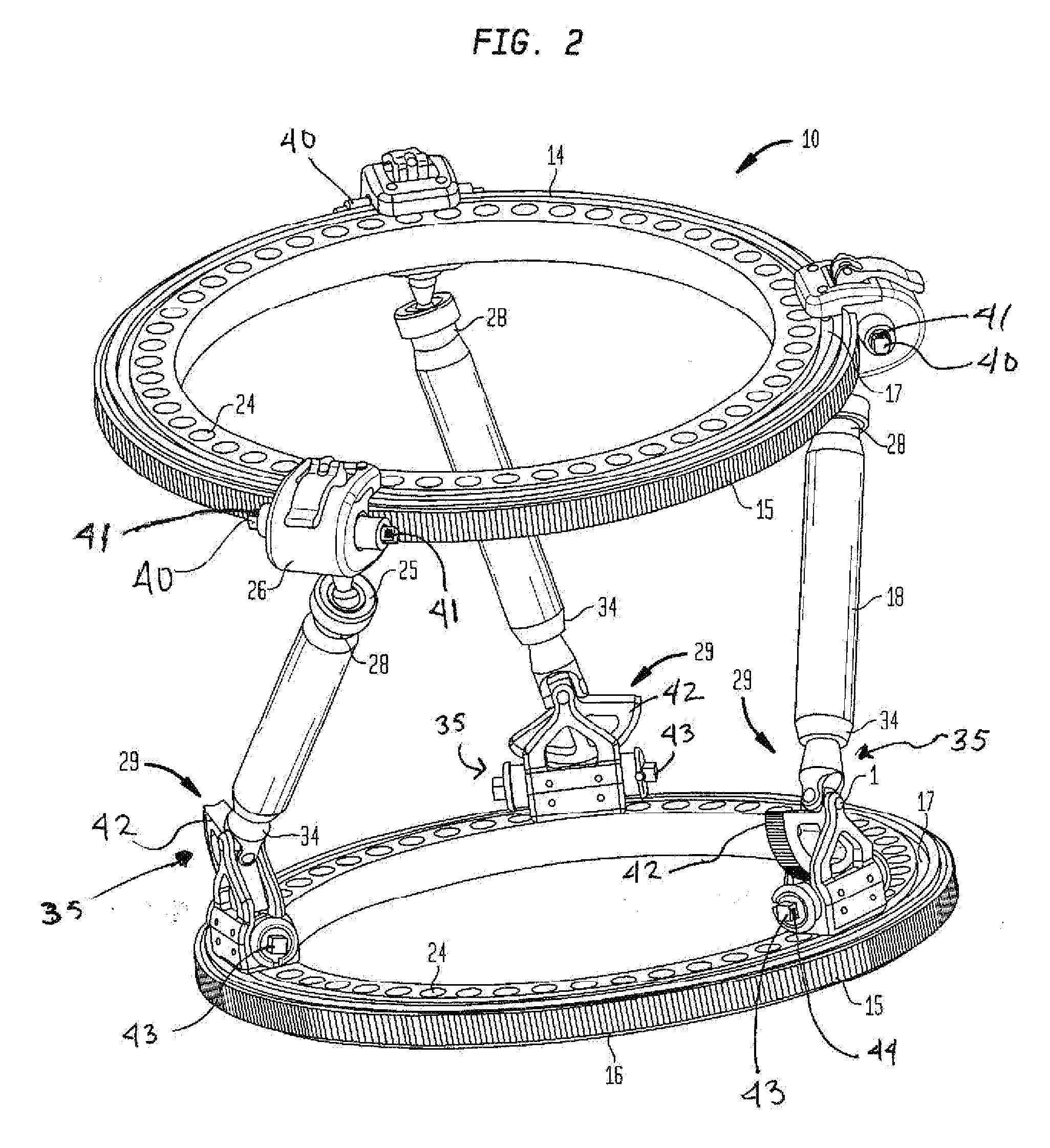 Methods and systems for adjusting an external fixation frame