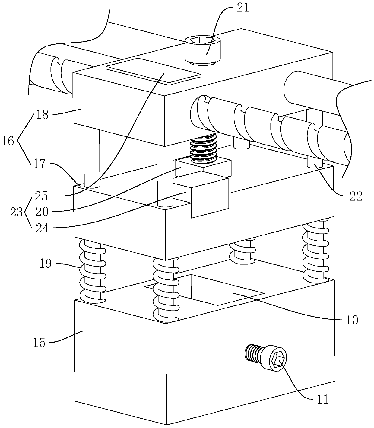 Ultrasonic probe operating device with pressure sensor