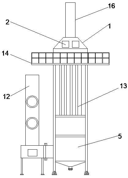 Tail gas treatment device for low-temperature garbage disposal equipment and low-temperature garbage disposal equipment