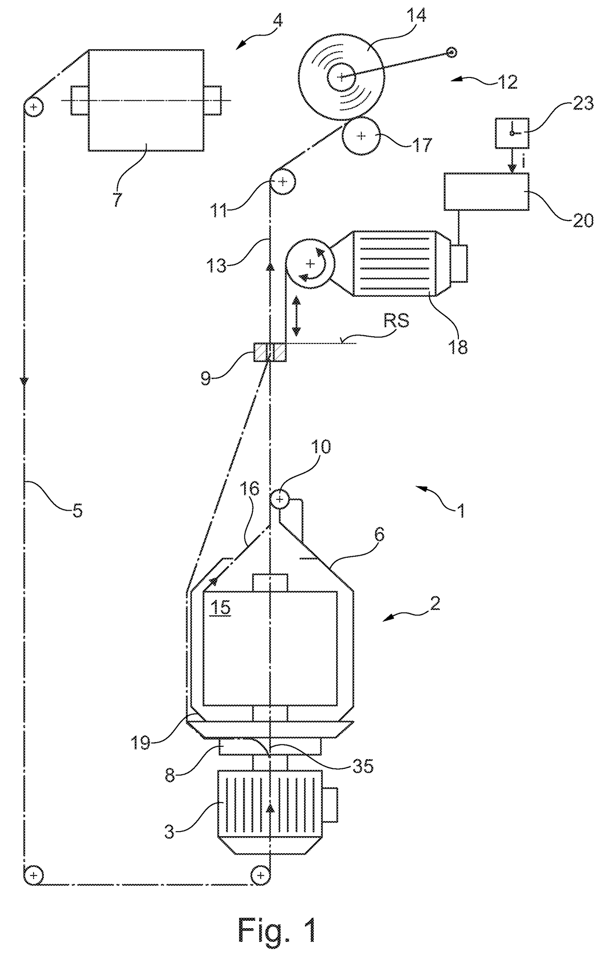 Workstation of a two-for-one twisting or cabling machine