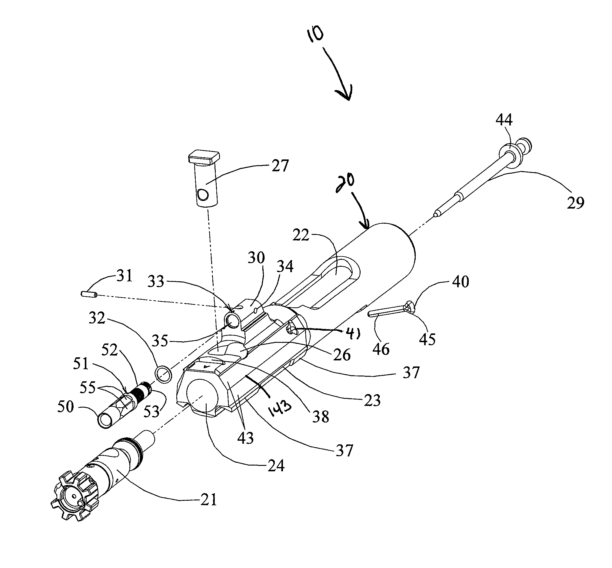 Bolt carrier and bolt for gas operated firearms