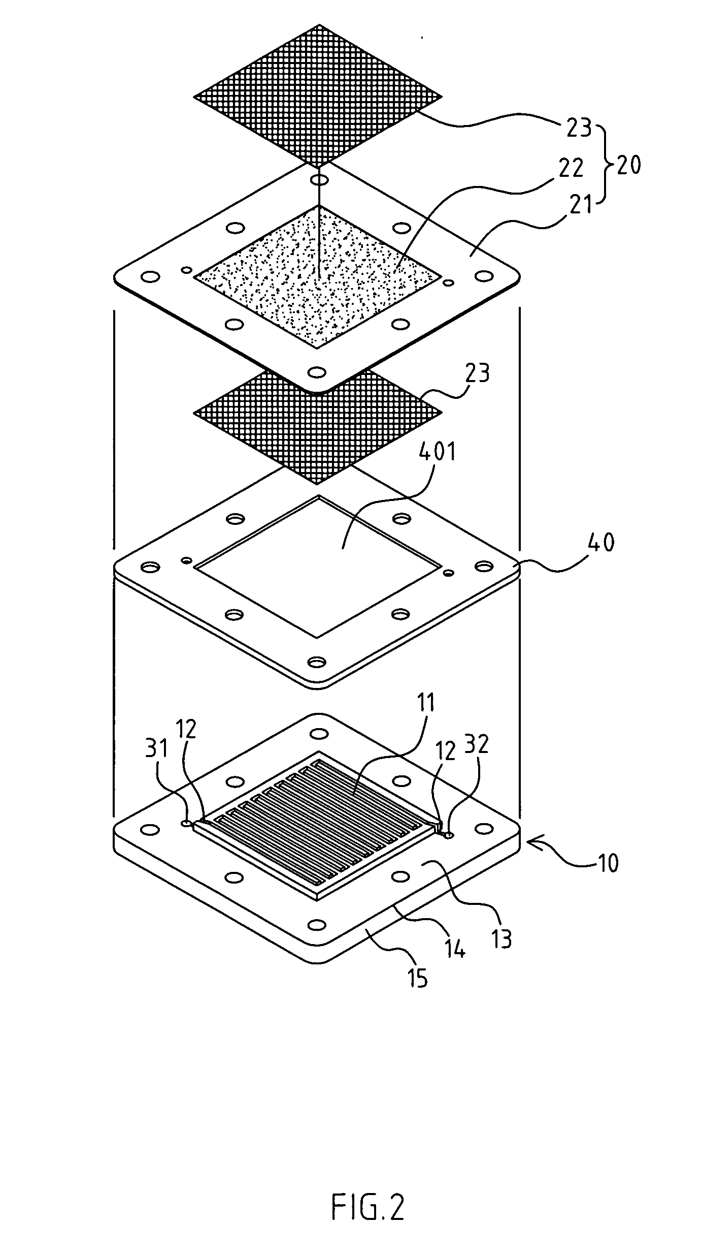 Sealing structure for a bipolar plate of a fuel cell