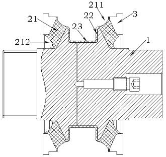 Split type liquid rubber composite joint with low diameter-axial ratio