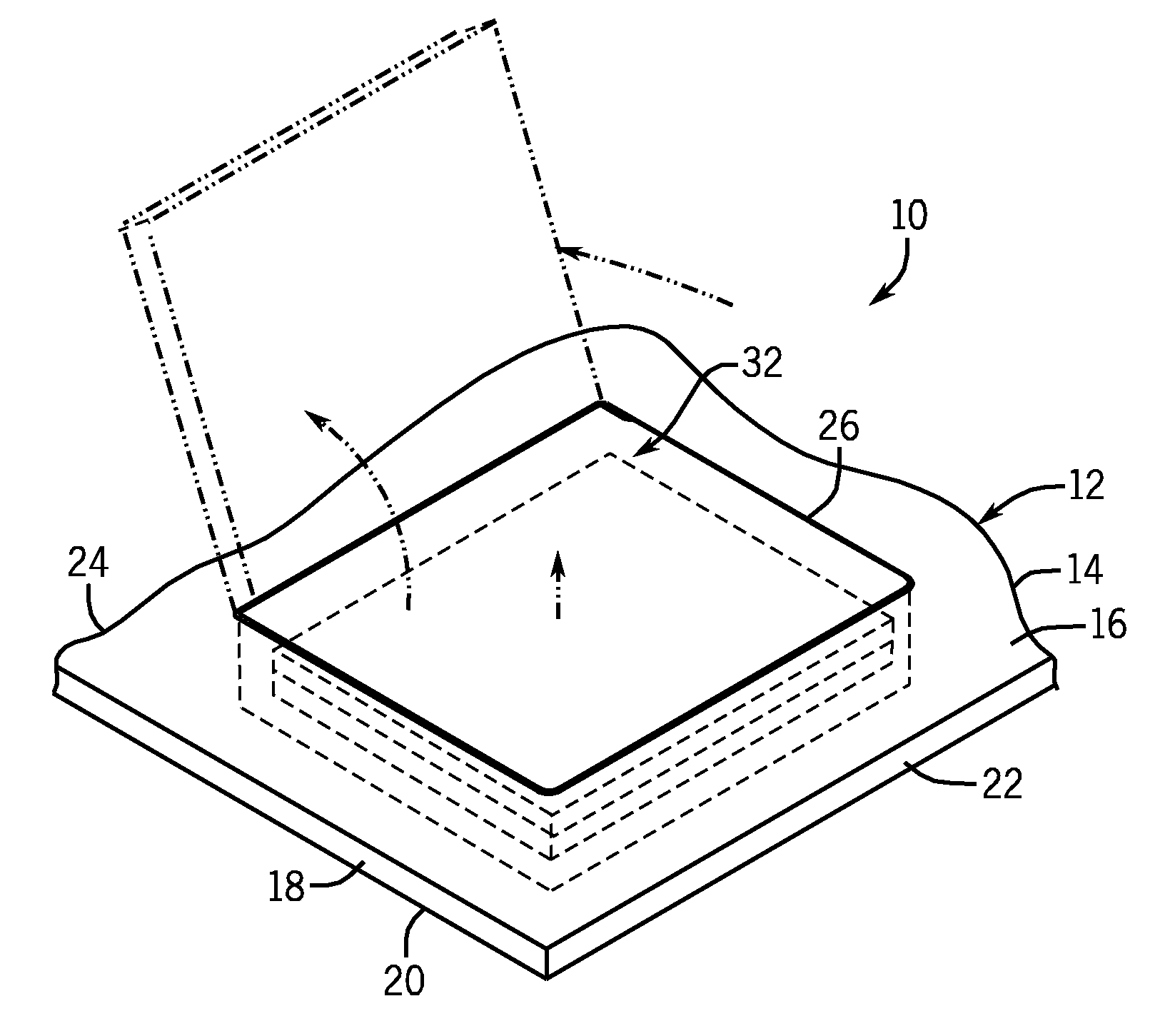 Laptop computer storage assembly for a work surface