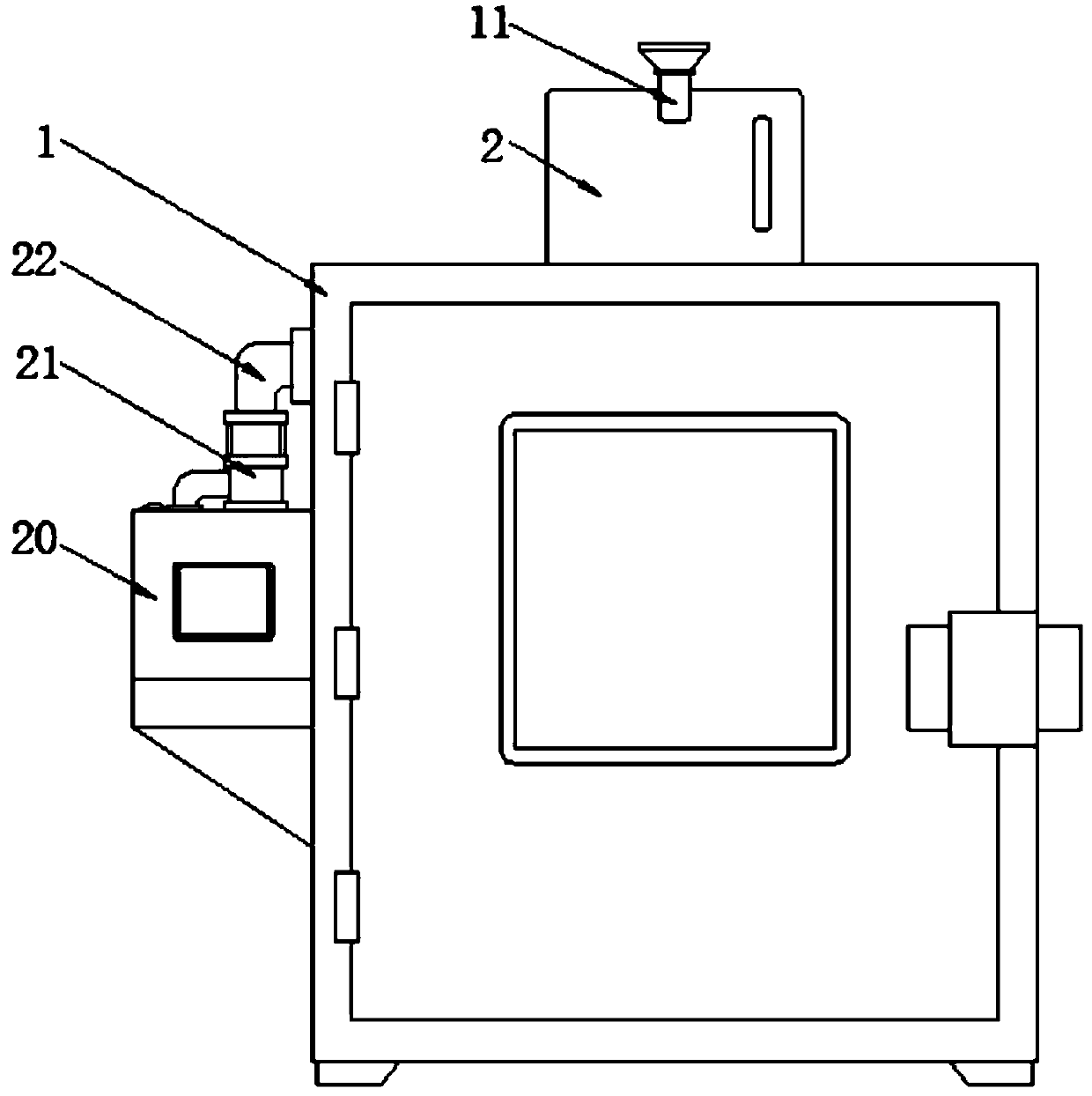 Lacquer spraying device having drying function, for production of robots