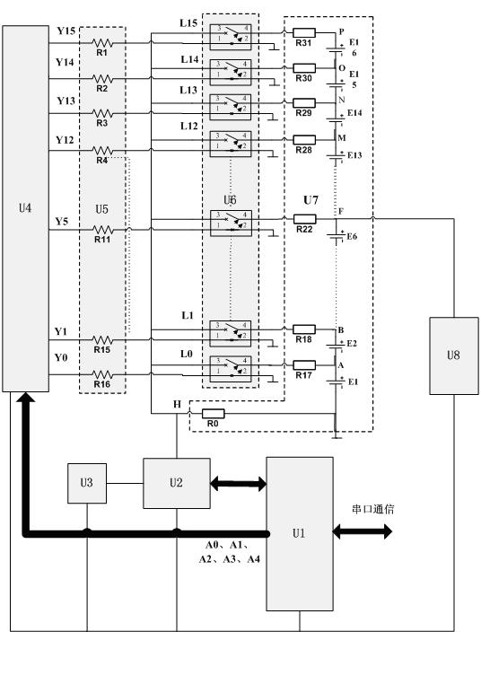 Device, system and method for detecting voltage of single batteries of serial lithium battery pack