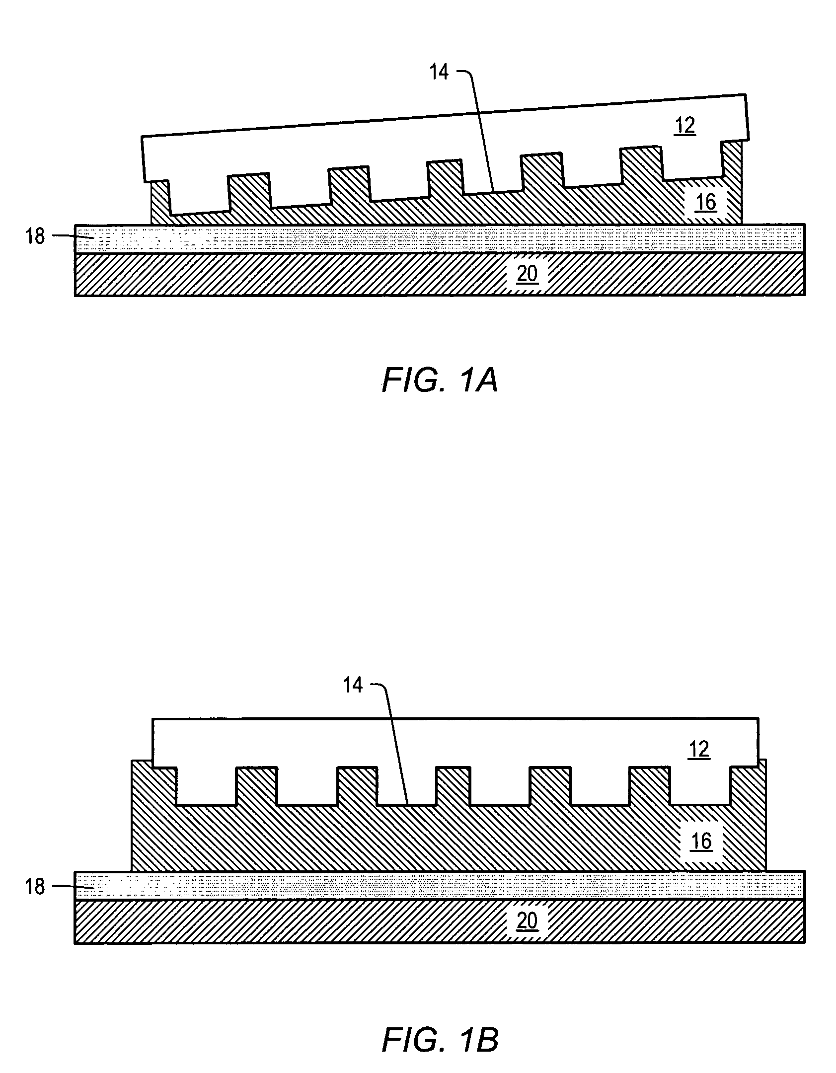 Imprint lithography template having a feature size under 250 nm