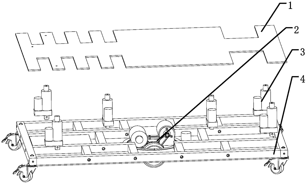 An all-round mobile handling agv trolley with lifting combs