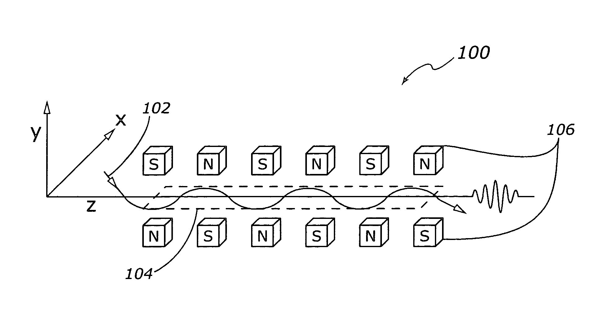 Bessel free electron laser device