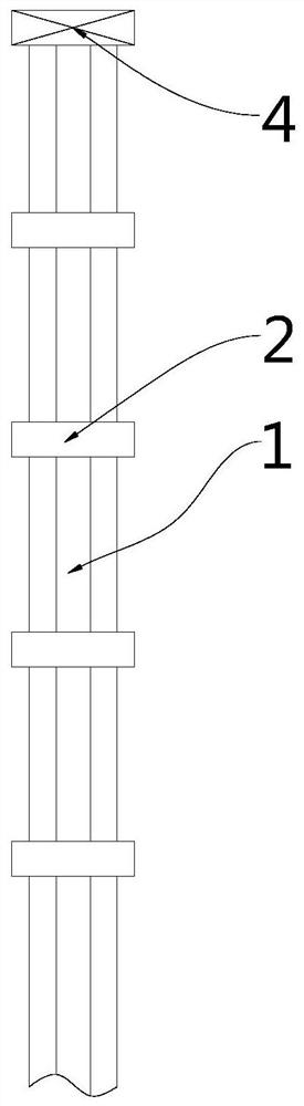 The connection structure of three light poles distributed in an equilateral triangle