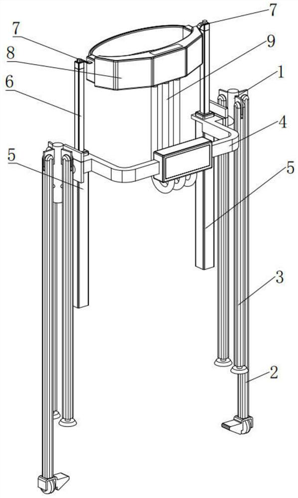 Auxiliary moving mechanism for preventing old people from falling down