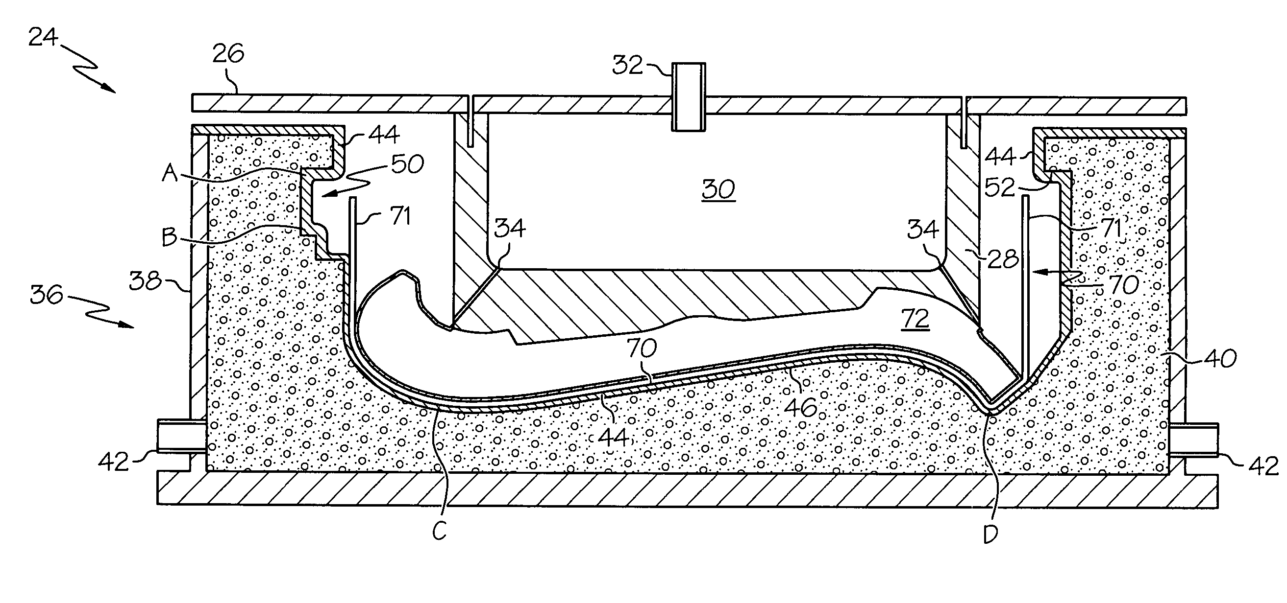 Method for making cushioned product with integral cover