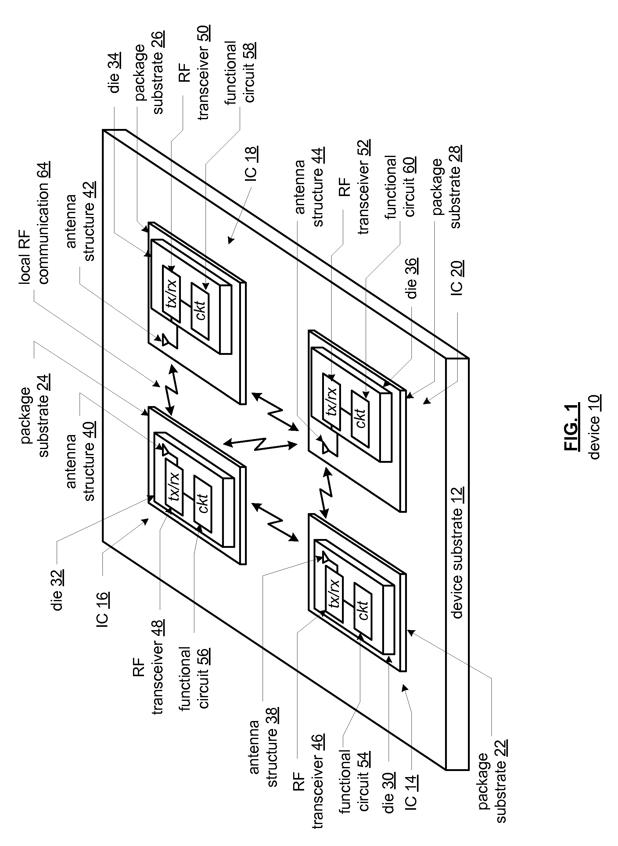 RFID integrated circuit with integrated antenna structure