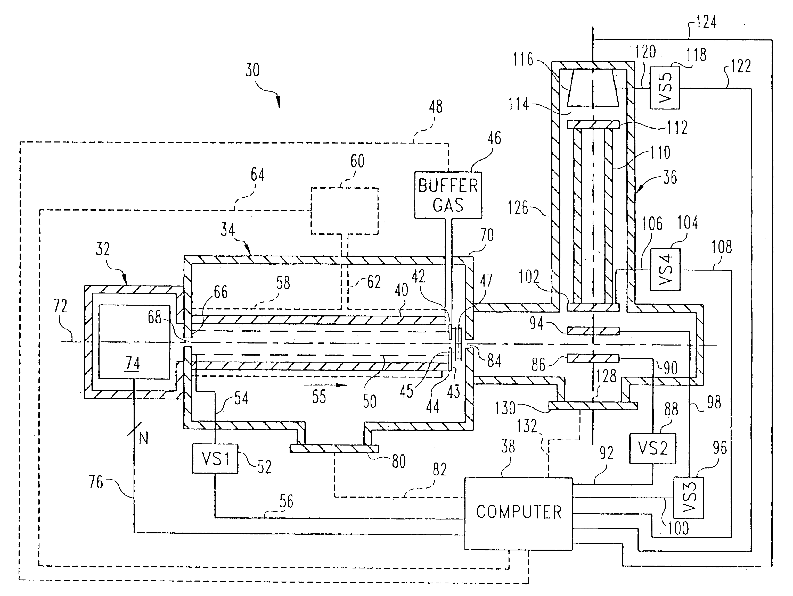 Instrument for separating ions in time as functions of preselected ion mobility and ion mass