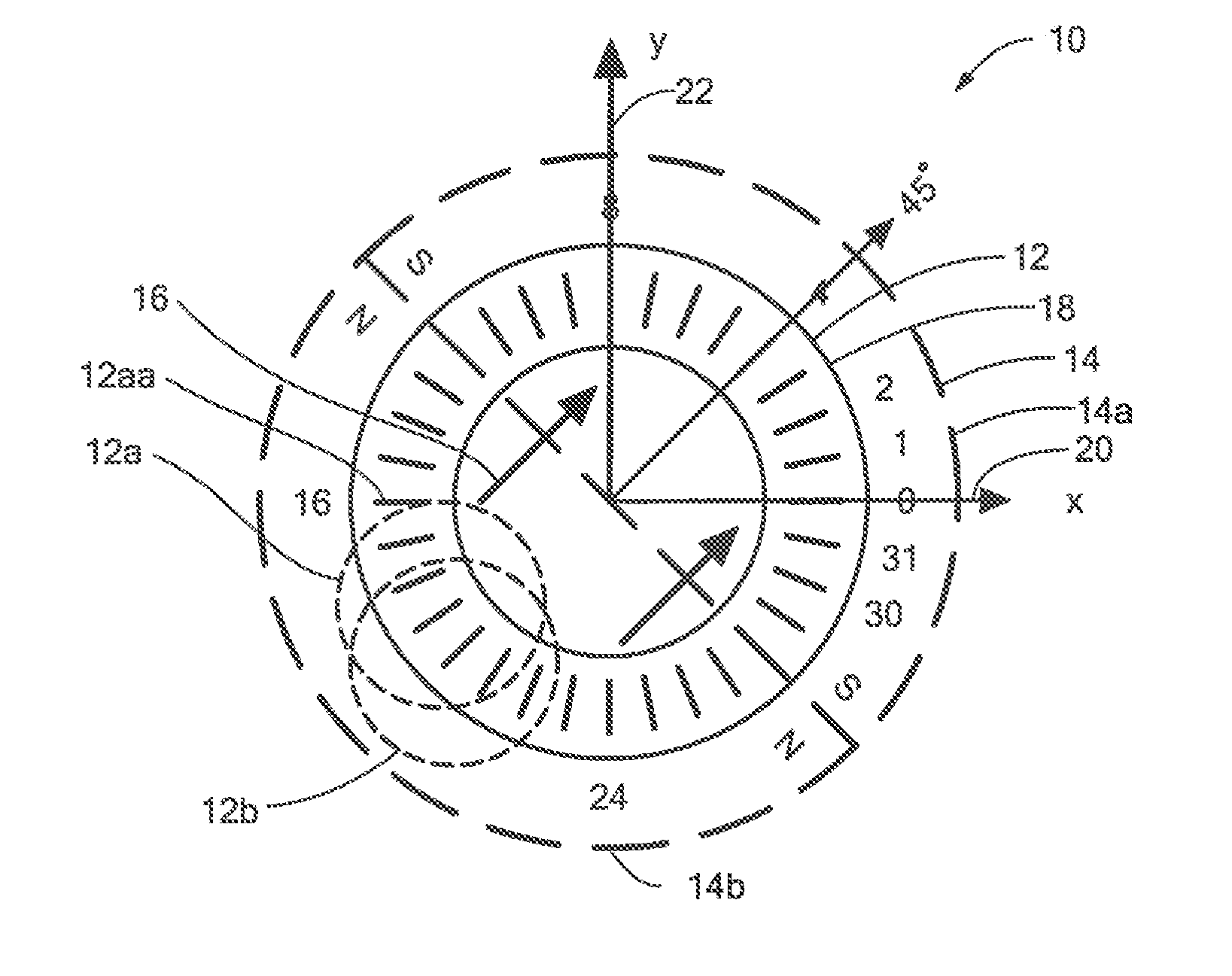 Circular vertical hall magnetic field sensing element and method with a plurality of continuous output signals