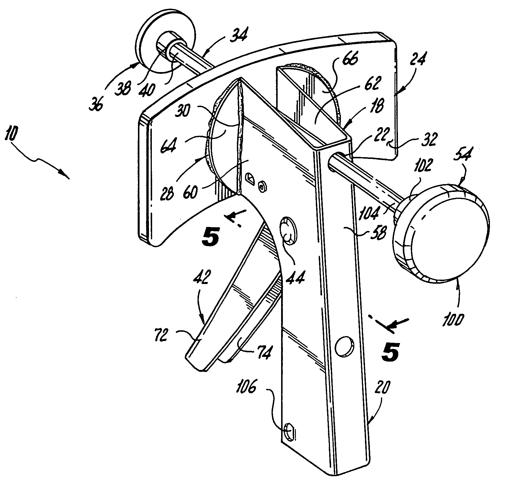 Hand ratchet quick release brake pad spreader tool