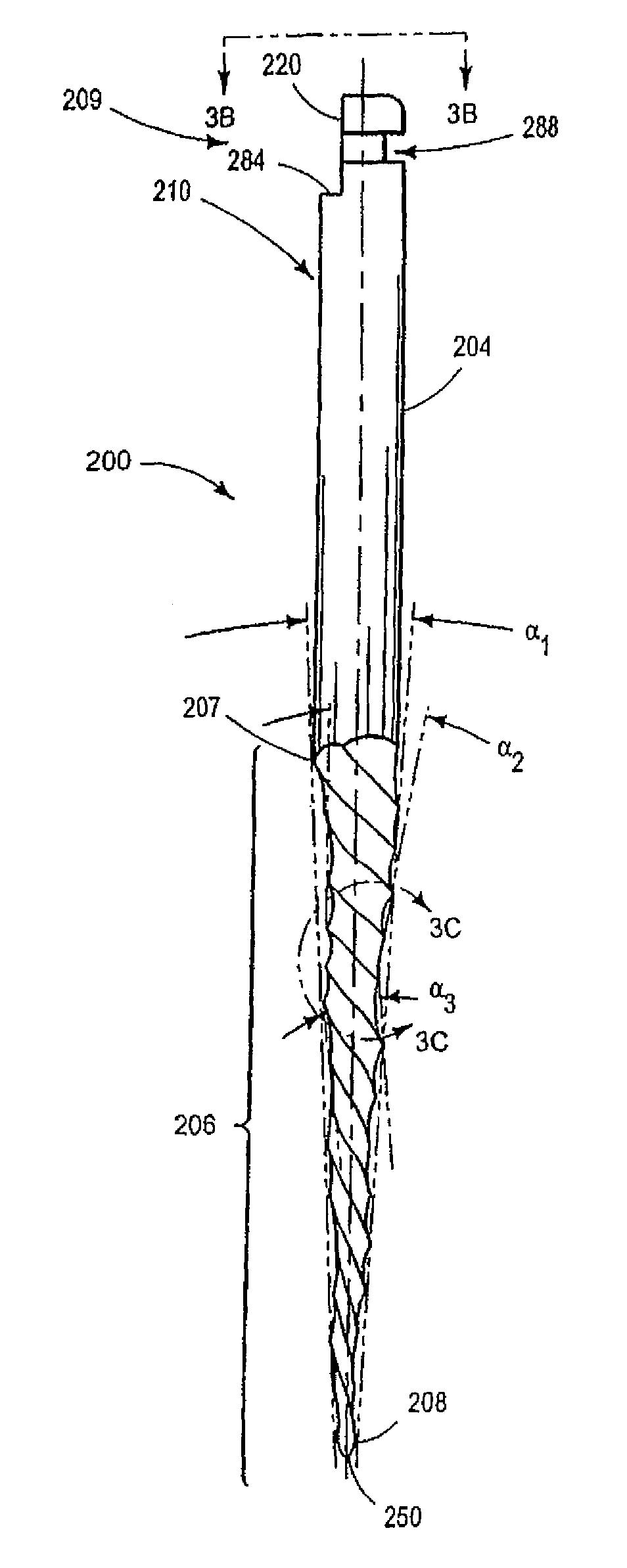 Endododontic file with multi-tapered flutes