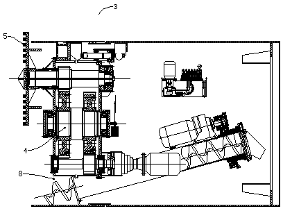 All-cross-section cutting rectangular pipe-pushing machine cutting mechanism