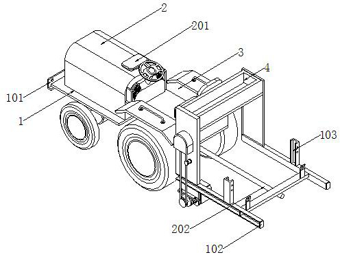 Four-wheel intelligent electric all-in-one machine for fertilization, seeding, film mulching and pesticide spraying