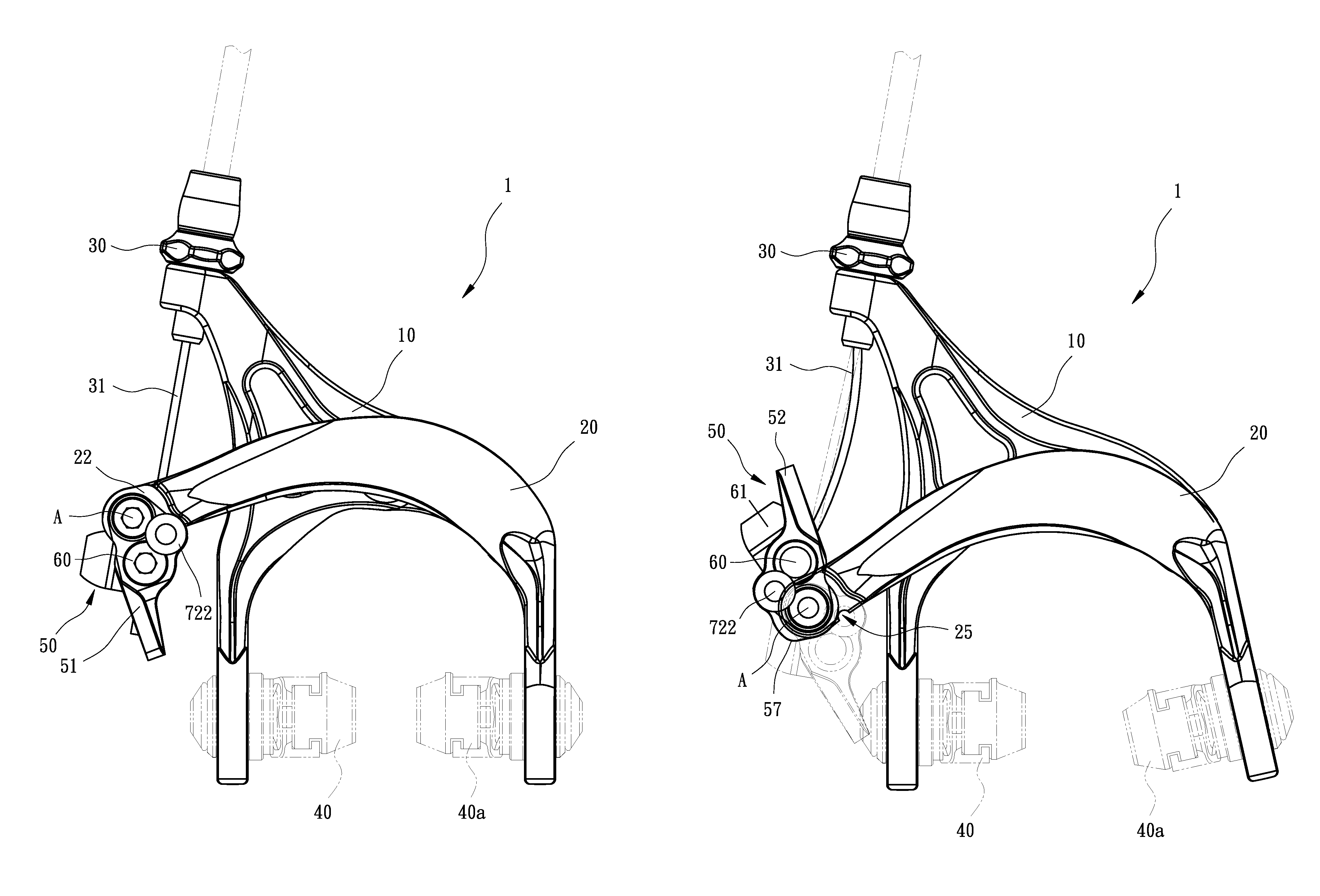 Mechanism for quickly loosening and tightening brake cable in caliper brake of bicycle