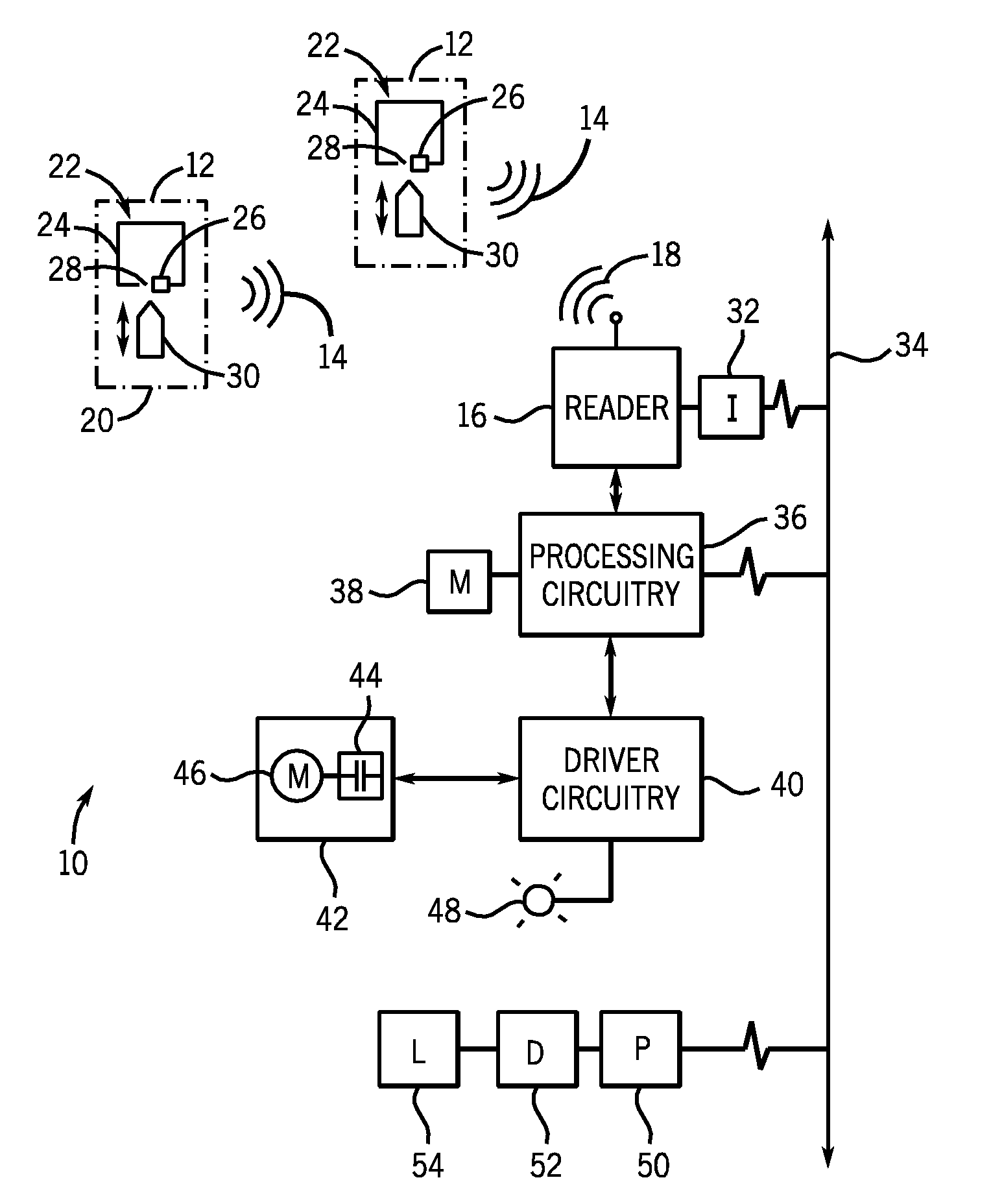 RFID tag based discrete contact position indication