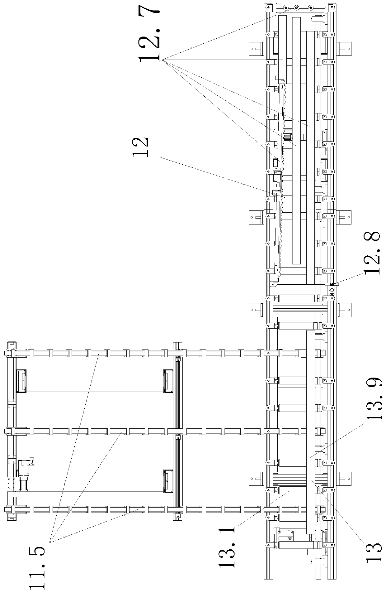 Equipment for splicing and fixed-length cutting blanking for laminated timbers