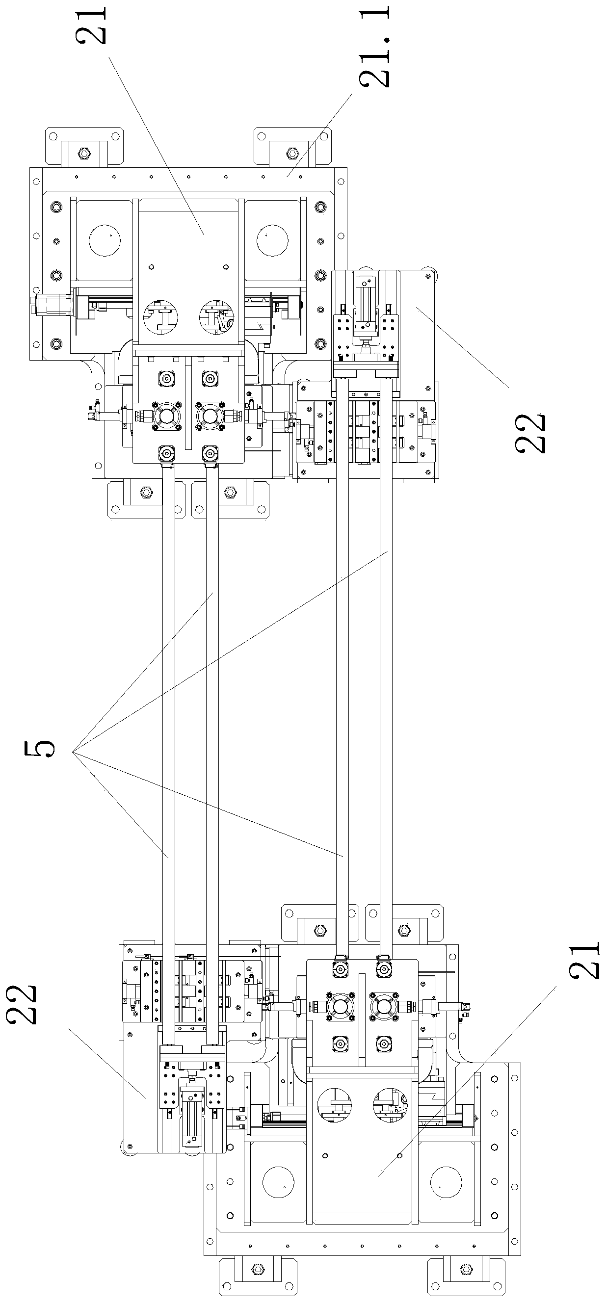 Equipment for splicing and fixed-length cutting blanking for laminated timbers