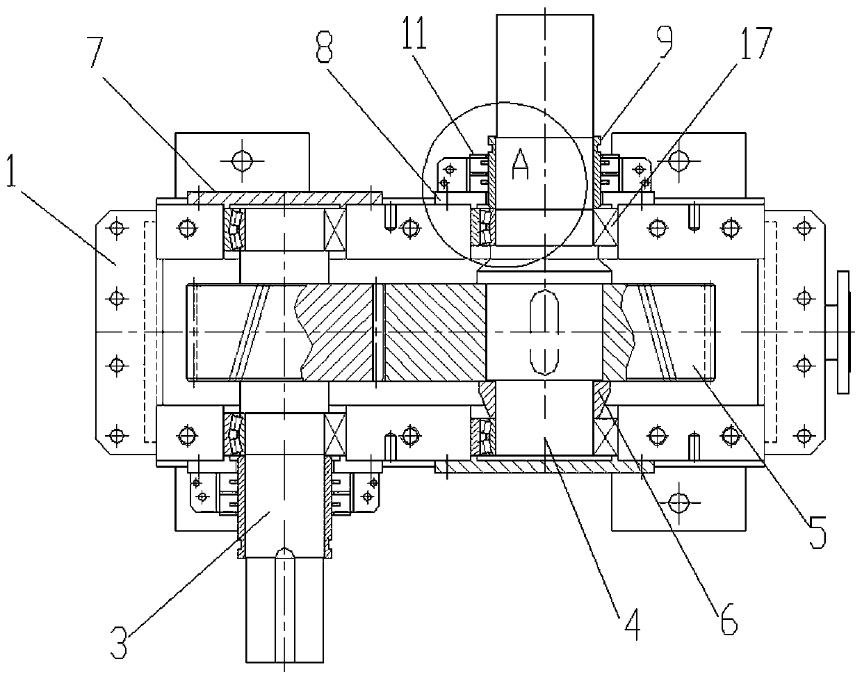 Pinch roll oil-seal-free speed reducer for steel industry