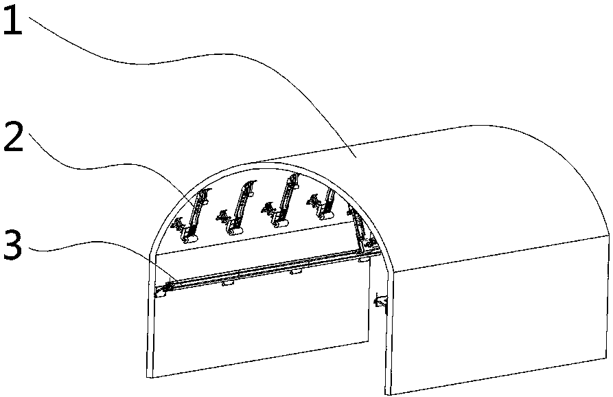 Tunnel light cleaning and replacing device and construction method thereof