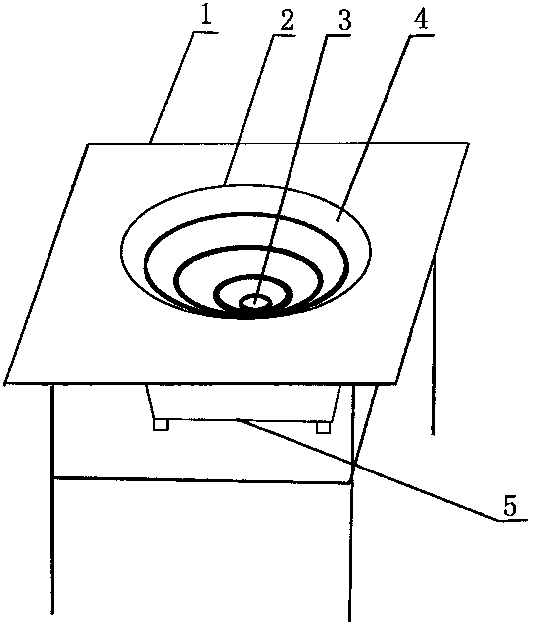 Environmental protection concave energy-saving barbecue table