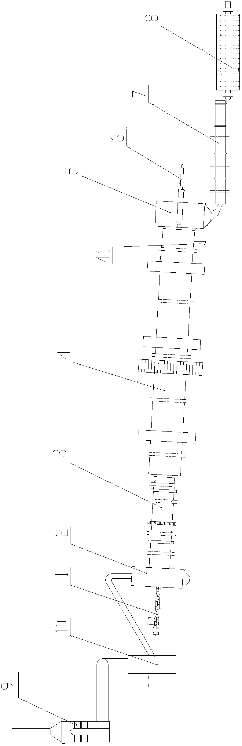 Manganese oxide reduction system of internal heating type rotary kiln