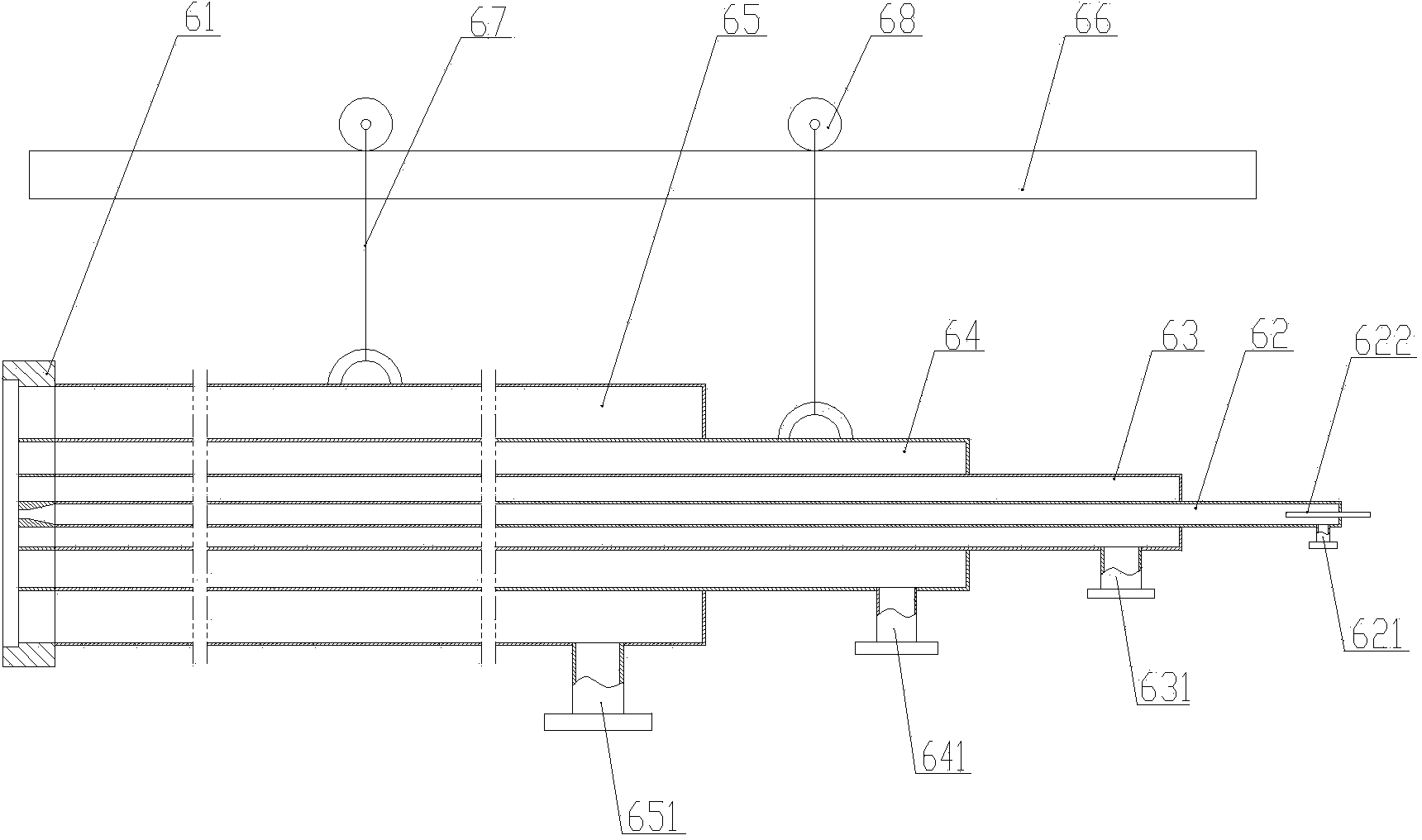 Manganese oxide reduction system of internal heating type rotary kiln