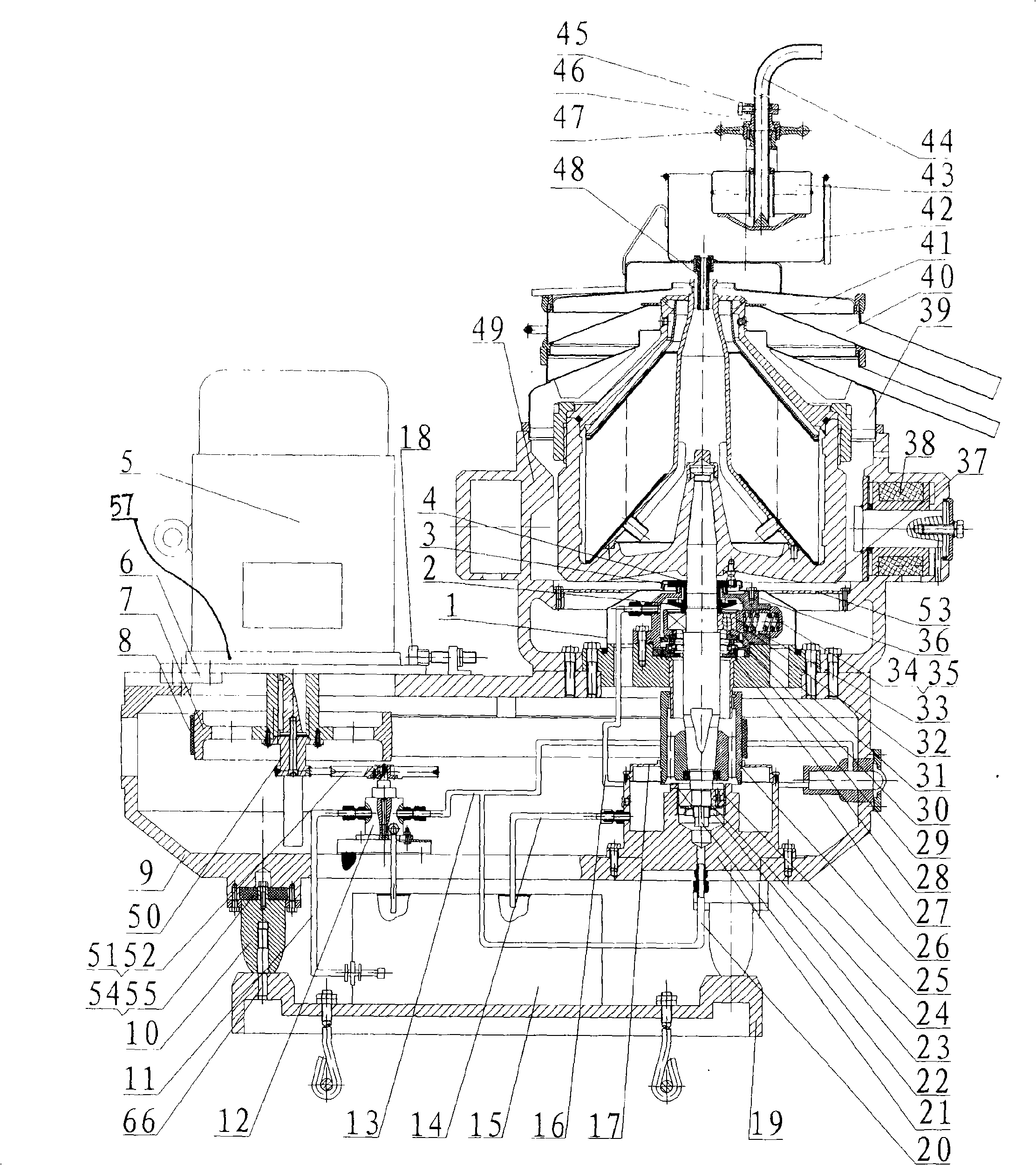 Flat belt driven dish type splitter