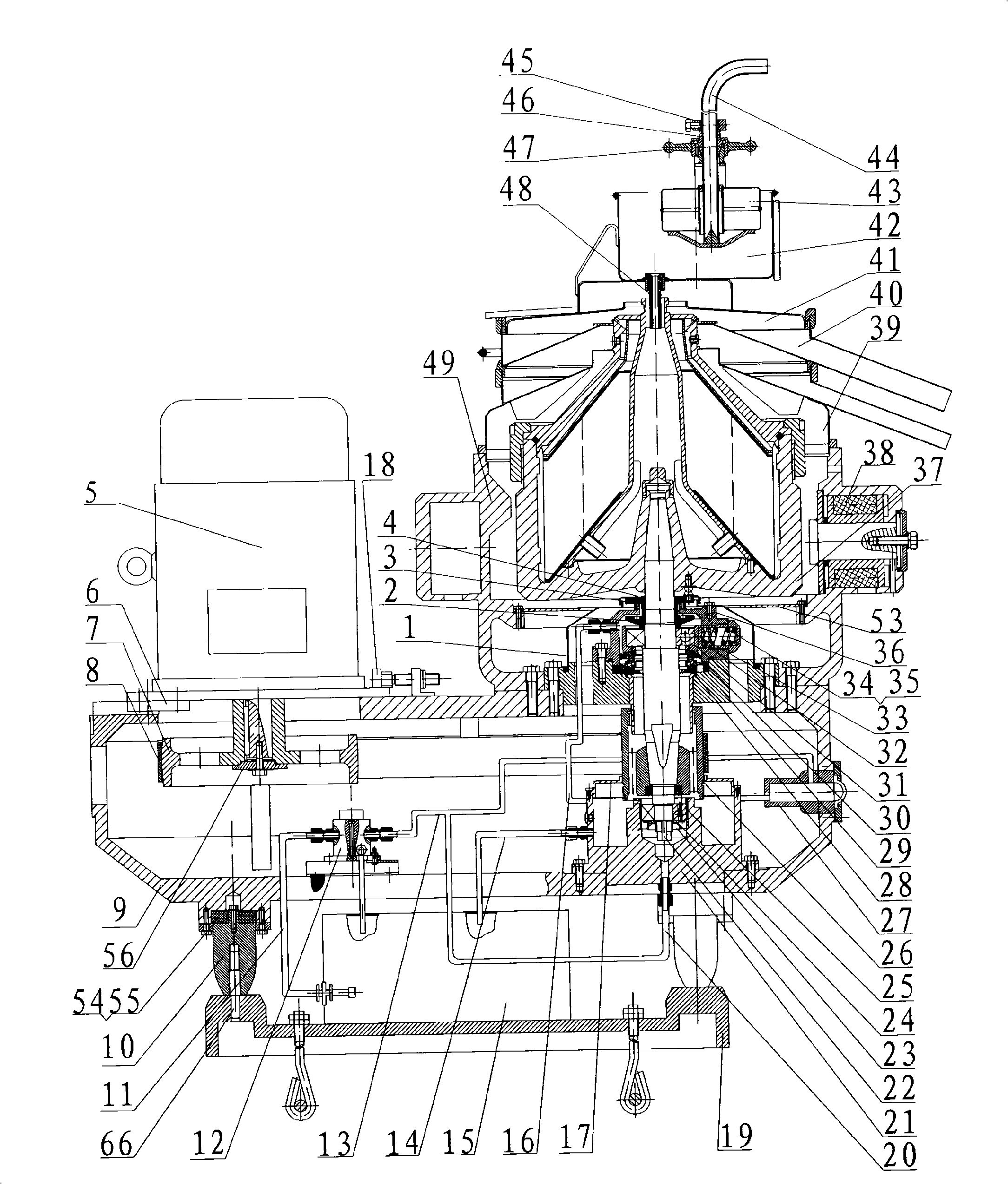 Flat belt driven dish type splitter