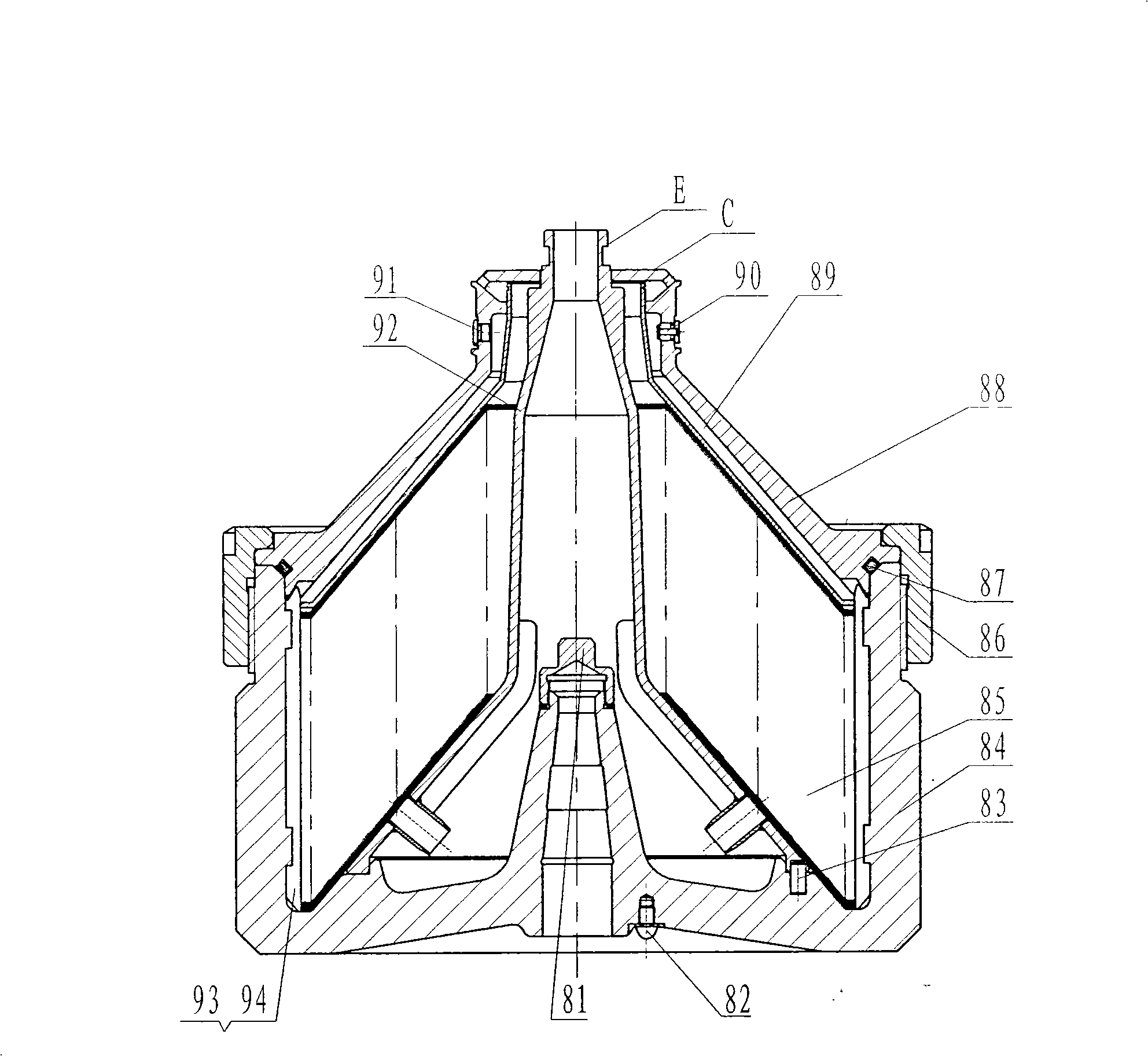 Flat belt driven dish type splitter